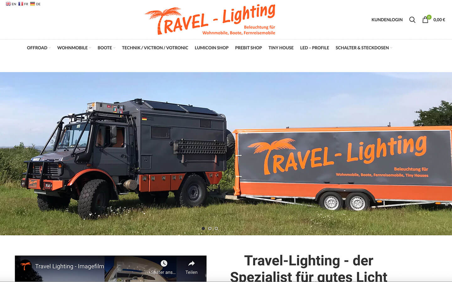 Travel-Lighting onlineshop